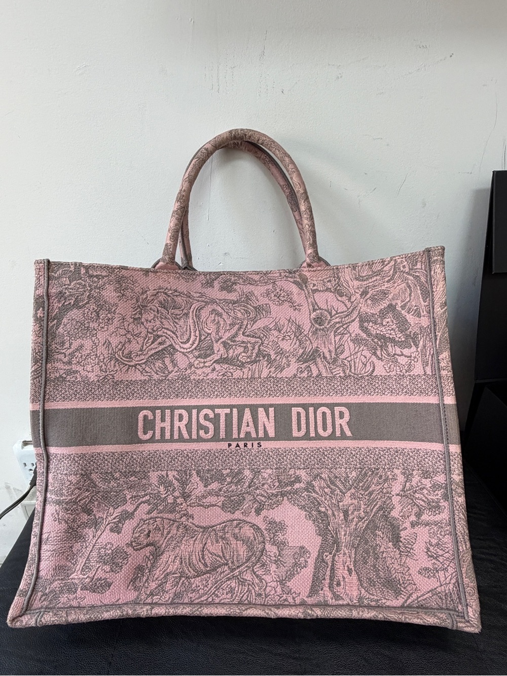 Christian Dior Book Tote Large – Pink Toile de Jouy